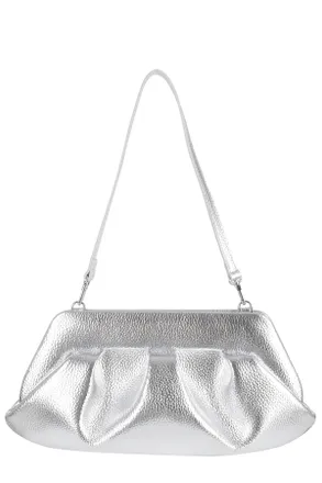 Themoir&egrave; Silver Bios Baguette Bottalato Curled Eco-Leather Shoulder Bag