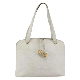 Chanel Pre-owned Shoulder Bags, female, White, Size: ONE SIZE Pre-owned Vintage Caviar Skin Tote Bag
