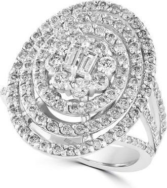Effy 14K White Gold Diamond Multi Halo Cocktail Ring in 14K Gold at Nordstrom, Size 7