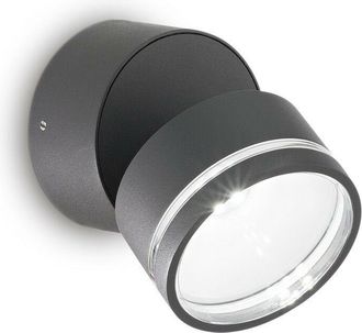 Ideal Lux Ideal Lux - Omega Round Single Spotlight Anthracite IP54 4000K