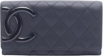 Chanel Pre-owned Wallets, female, Black, Size: ONE SIZE Pre-owned Cambon Ligne Long Wallet (bi-fold)