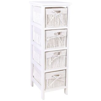 Wanderlust Deco Cajonera de madera blanca 26x32x81 cm