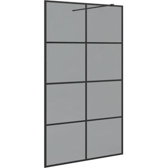 vidaXL Pared De Ducha Walk-in Negro 115 X 195 Cm Vidrio Templado Vidaxl
