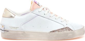 Crime London Schoenen, Dames, Wit, 37 EU, Leer, Distressed Sneaker