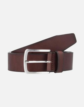 HUGO BOSS Mens Boss Black Jor Leather Belt Medium Brown - Size: UK 32