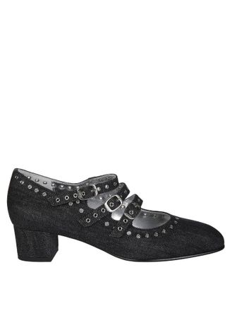 Carel Black Denim Heeled Mary Jane Shoes