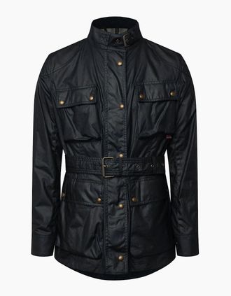 Belstaff Waxed Cotton Trailmaster Jacket - Waxed Cotton Trialmaster Jacket - Navy - Size: 48/Regular/18