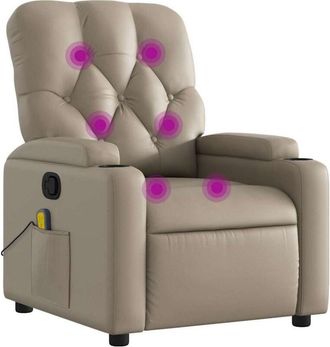 vidaXL Vidaxl - Sill&oacute;n De Masaje Reclinable Cuero Sint&eacute;tico Color Capuchino