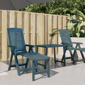 Berkfield Home Sun Lounger Green Plastic