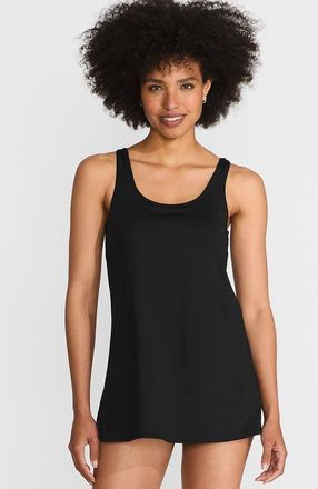 Lands End D-Cup Scoop Neck Mini Swim Dress Swimsuit in Black at Nordstrom, Size X-Small