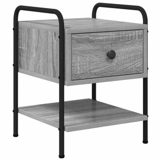 vidaXL Mesa De Noche Sonoma Gris Madera De Ingenier&iacute;a Vidaxl