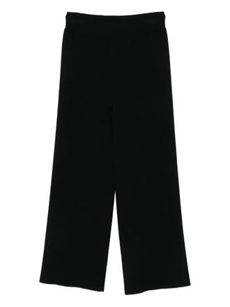 Alpha Studio wide-leg trousers - women - Merino - 48 - Black