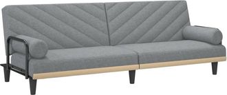 vidaXL Sof&aacute; Cama Con Reposabrazos Tela Gris Claro Vidaxl