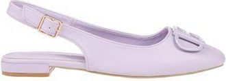 Laura Biagiotti Slingback Flats for Women in Lilac Coated Fabric with Buckle Fastening