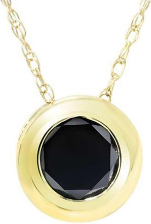 Pompeii3 1/2ct Black Diamond 14K Yellow Gold Solitaire Pendant