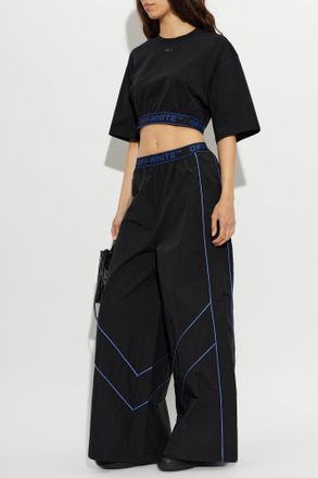 Off-white Short Top With Logo, Womens, Black