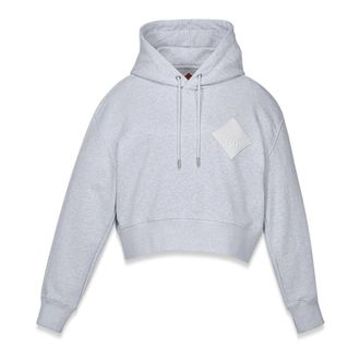 MCM Essential Logo Patch Cropped Hoodie - female - MCM - Hoodies - Gray - L - Sweatshirts & Hoodies