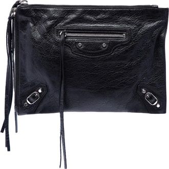 Balenciaga Pre-owned Balenciaga Lambskin Motocross Classic Zip Around Flat Clutch Ladies KCIXW6GGBJ1HBV00