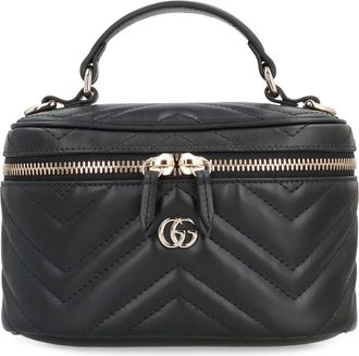 Gucci Womens Handbag Gg Marmont Leather Mini Black Calf Handbags Hand Bags