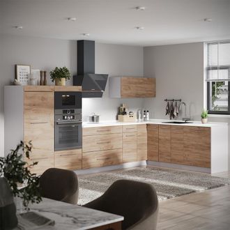 Vicco Cucina Angolare Completa Fame-line, Rovere Dorato, 347 X 207 Cm, Pl Rovere, Vicco
