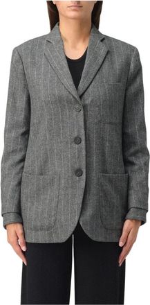 Emporio Armani Dames, Jassen, Grijs, Maat: XS Leer