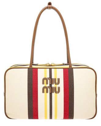 Miu Miu Beau Canvas & Leather Bag