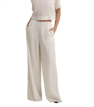 Favorite Daughter Wide Leg Linen Pants In White
