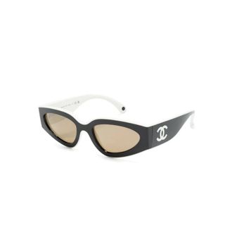 Chanel Sunglasses, female, Black, Size: 54 MM Cat Eye Sunglasses