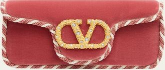 Valentino Garavani Loco VLOGO Velvet Clutch Bag