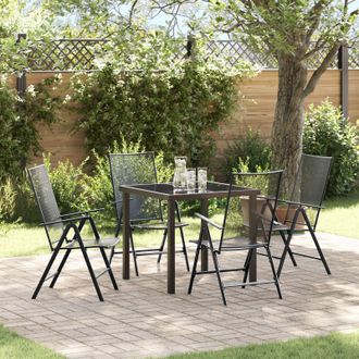 Berkfield Home 5-Piece Garden Dining Set in Anthracite Steel