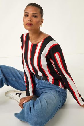 Roman Wave Print Knit Jumper