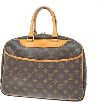 Louis Vuitton Deauville Handbag Monogram Canvas Brown Leather Handbag (Pre-Owned)