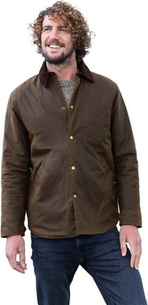 Celtic & Co. British Waxed Cotton Overshirt in Peat at Nordstrom, Size X-Large