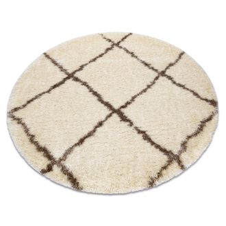 RugsX Rugsx - Alfombra Fluffy 2373 Circulo Shaggy Conducci&oacute;n - Crema / Beige Beige Circulo 160 Cm
