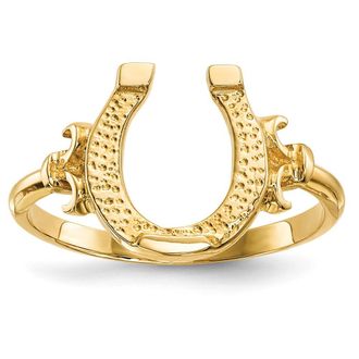 Diamond2Deal 14k Yellow Gold Polished Horseshoe Ring