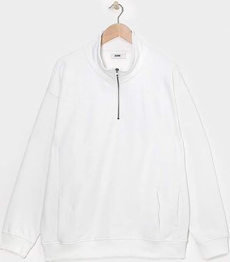 Jacamo 1/4 Zip Relaxed Fit Funnel Neck Sweat