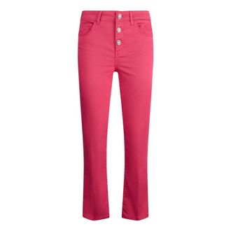 Liu Jo Flare Bottom Up Cropped Broek - Dames - Vrijetijds broeken - Roze - W26 - Katoen - Broeken