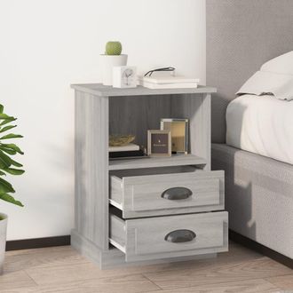 vidaXL Mesitas De Noche 2 Unidades Gris Sonoma 43x36x60 Cm Vidaxl