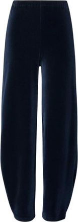 Tory Burch Velour Sweatpant - female - Tory Burch - Wide Trousers - Blue - S - Trousers