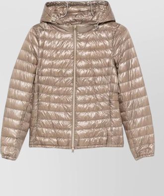 Herno hooded nylon short down jacket quilted