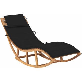 vidaXL Furniture Limited - Tumbona Mecedora Con Coj&iacute;n Madera Maciza De