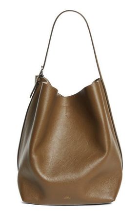 Toteme Leather Tote in Dark Taupe at Nordstrom