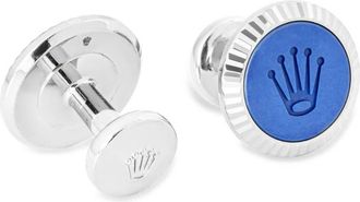 Rolex 18 kt White Gold Fluted Cufflinks