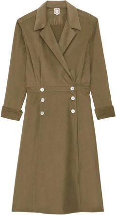 Ines De La Fressange Namo Wrap Jurk - Dames - Maxi kleedjes - Groen - S - Katoen - Kleedjes