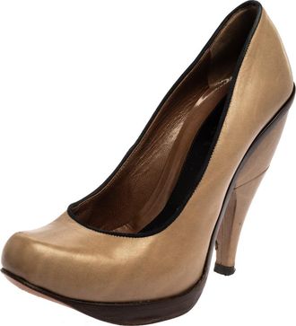 Marni Beige Leather Platform Pumps