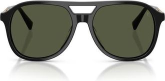Brunello Cucinelli 56mm Pilot Sunglasses in Black at Nordstrom