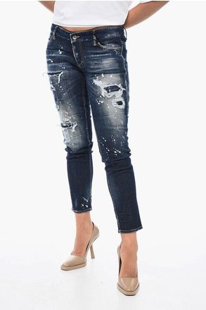 Dsquared2 Crop Jeans Jennifer Fit with Distressed Details 14cm size 40