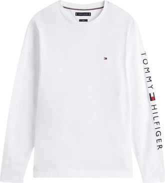Tommy Hilfiger T-shirt a maniche lunghe con logo - - Tops - Uomo - Bianco - M