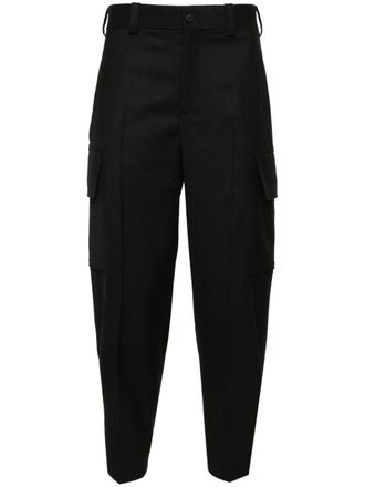 Neil Barrett tapered cargo trousers - men - Virgin Wool/Polyester/Cotton - 46 - Black