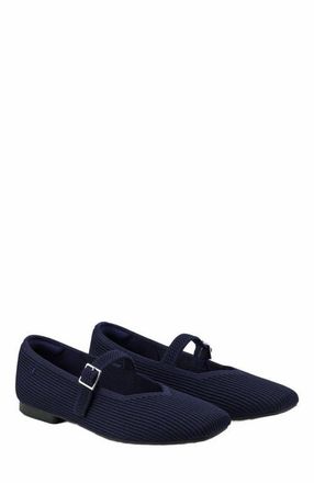 Vivaia Margot Mary-Jane Square-Toe Ballet Flats in Navy at Nordstrom, Size 9.5